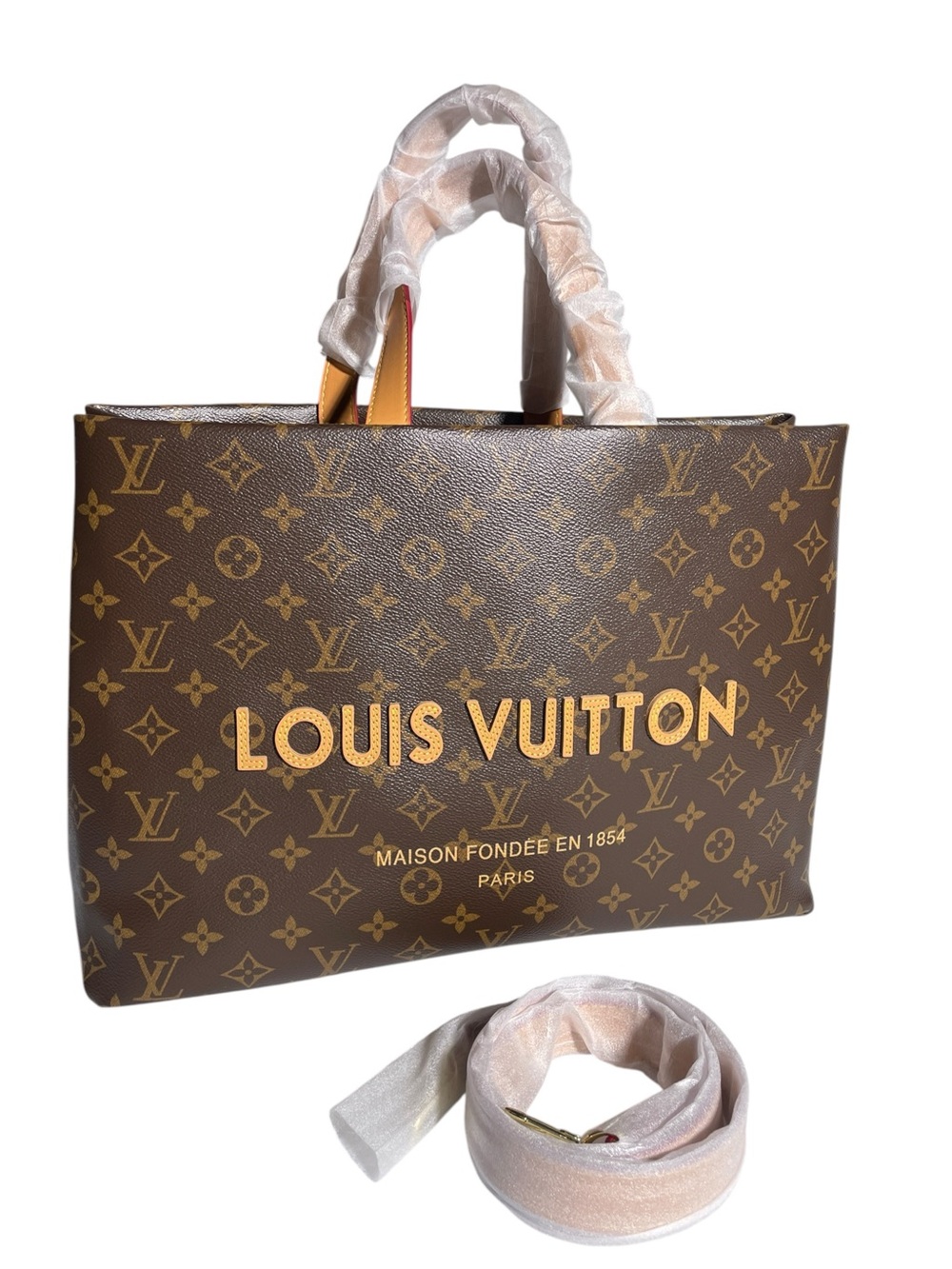 π€ Womenβs Monogram Oversized Shopper Tote with Strap π€ - Picture 2 of 13